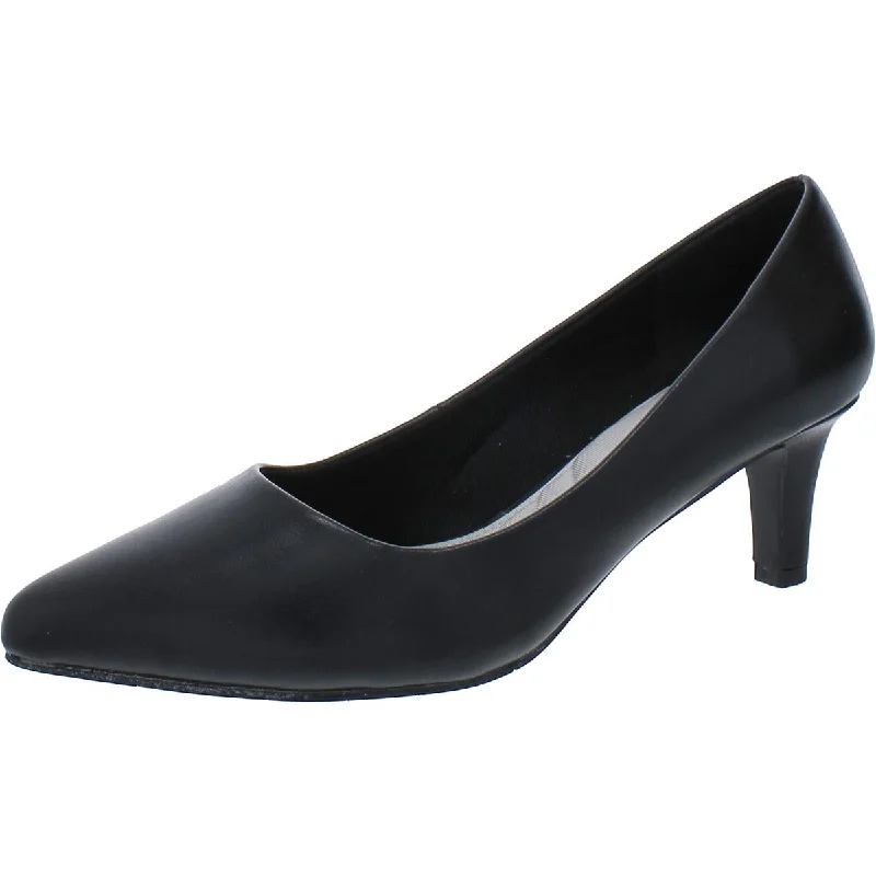 Classic Comfort Shoes Easy Street Womens Pointe Faux Leather Slip On Heels