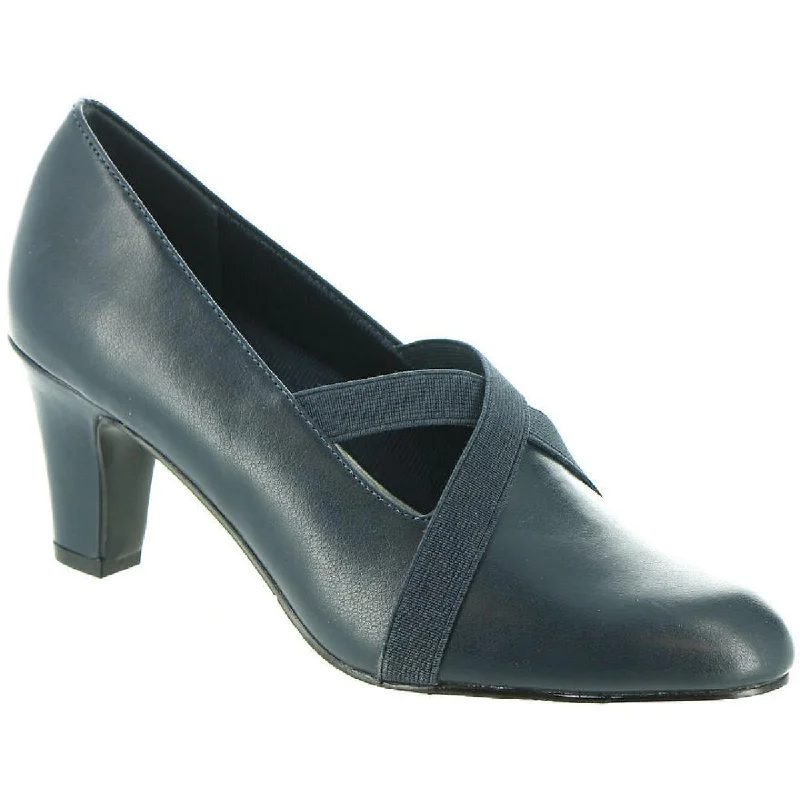 Minimalist Shoes Easy Street Womens Zaylee Faux Leather Slip On Heels