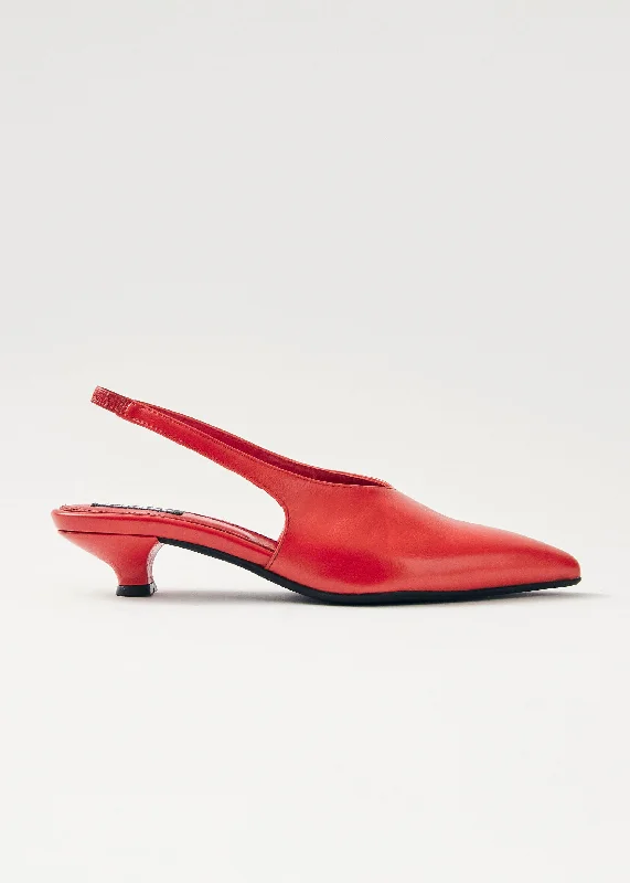 Durable Footwear Eros Red Leather Pumps