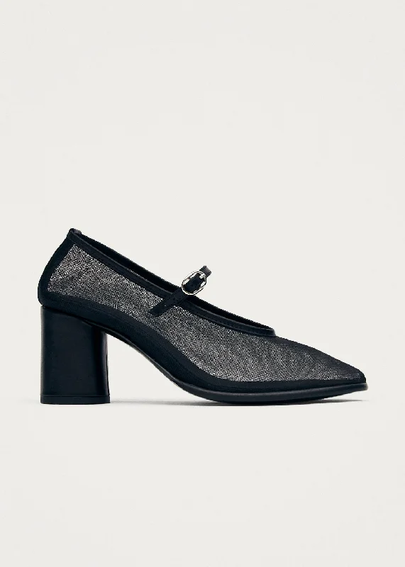 Trendy Slip-Ons Esha Mesh Black Pumps