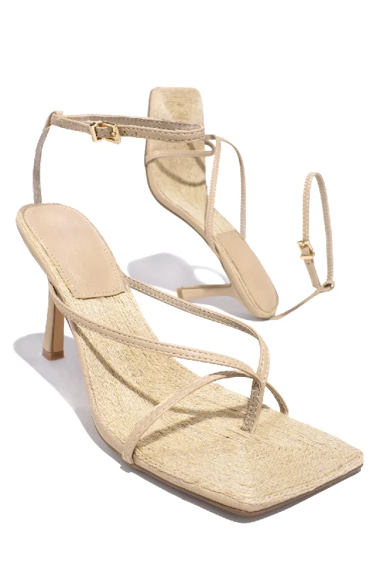 Travel-Friendly Shoes Euphoria Espadrille Heels - Nude