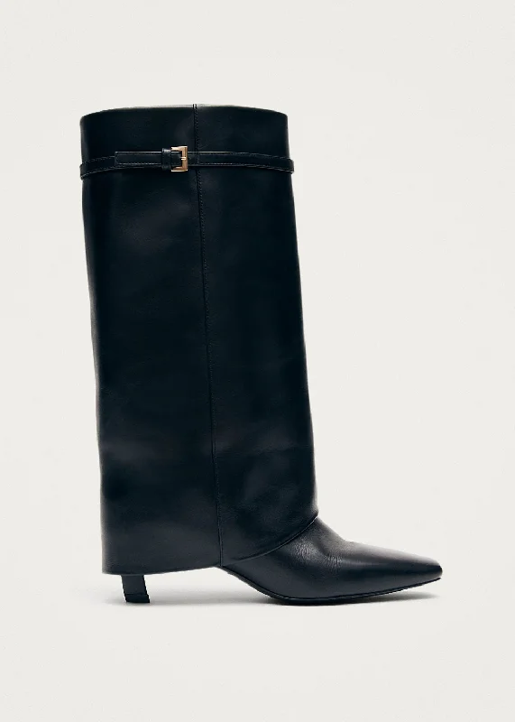 Sleek Loafers Evita Black Leather Boots