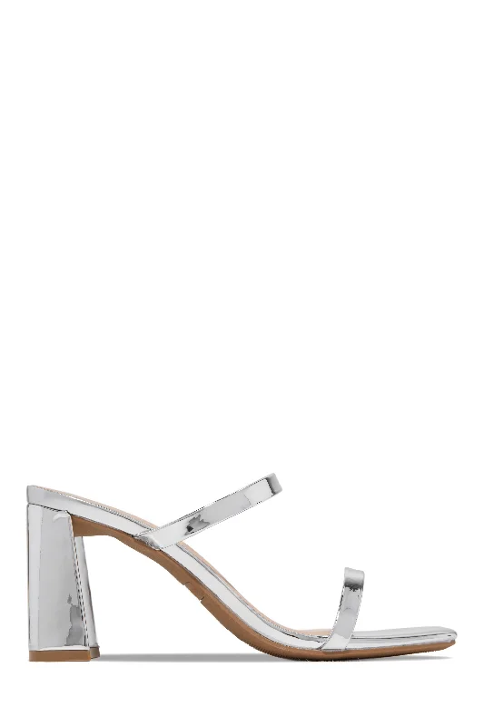 Sporty Sneakers Jaynee Block Heel Mules - Silver
