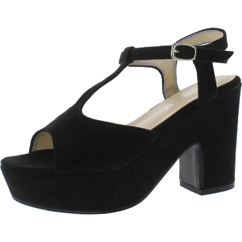 Minimalist Shoes Jiu Du Womens Faux Suede Ankle Strap Platform Heels