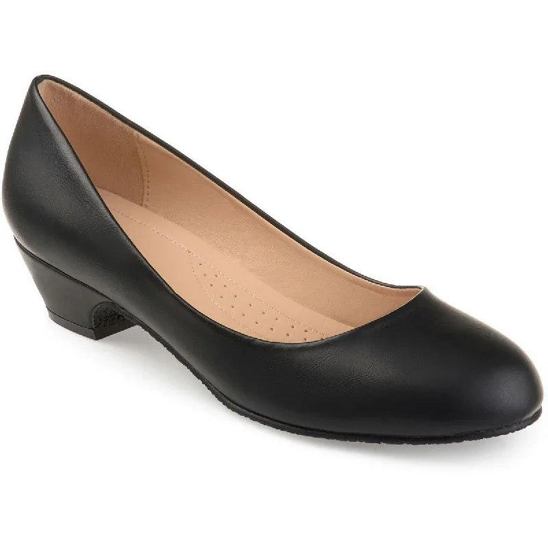 Ultra-Fashion Sneakers Journee Collection Womens Faux Leather Slip On Kitten Heels