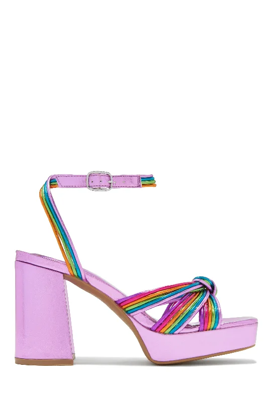 Streetwear Footwear Juliette Platform Block High Heels - Pink