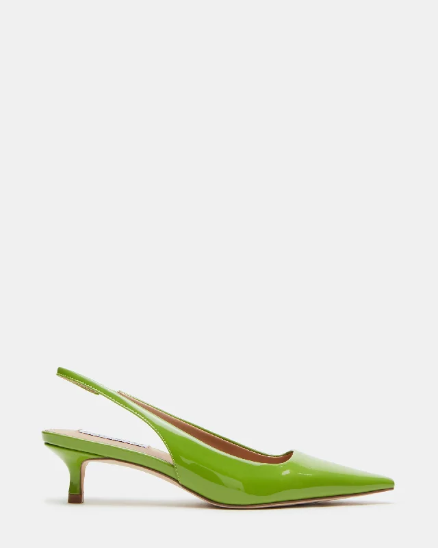 Comfortable Slip-Ons KARI GREEN PATENT