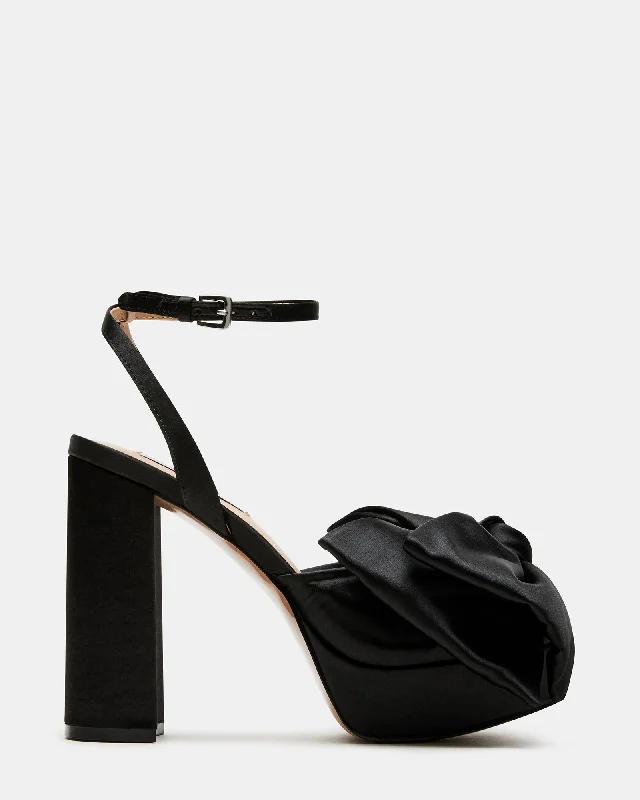 Stylish Comfort Shoes LIVELY BLACK SATIN