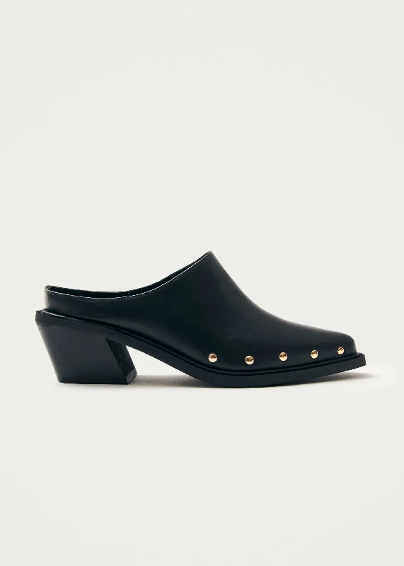 Fashionable Slip-Ons Lorenzo Black Leather Mules
