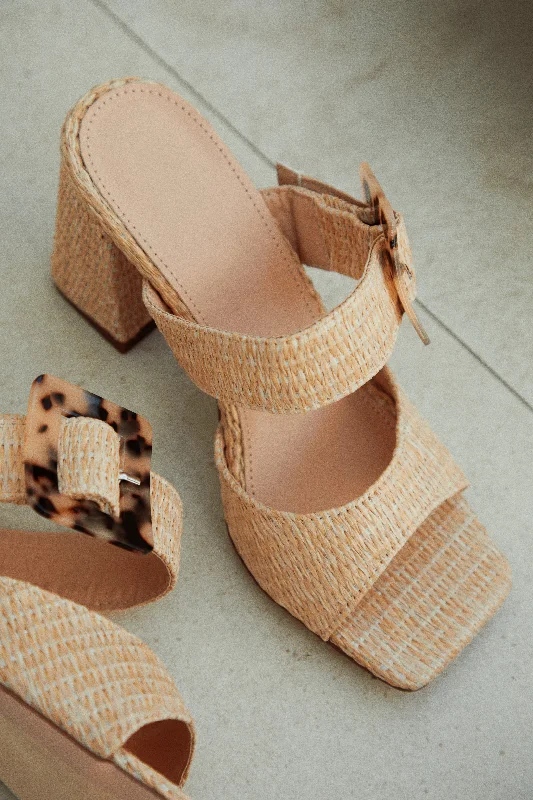 Long-Lasting Shoes Naya Block Heel Mules - Nude
