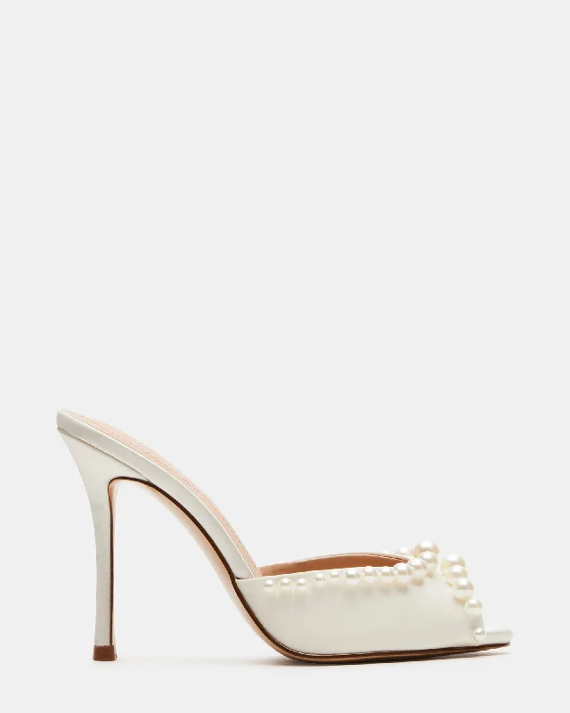 Sleek Sneakers PRIYA PEARL WHITE SATIN