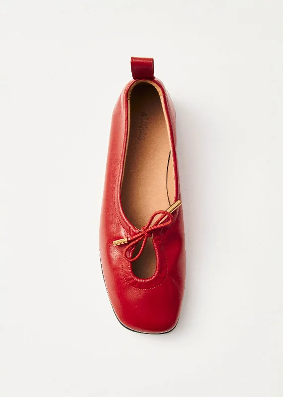 Slip-On Shoes Rosalind Red Leather Ballet Flats