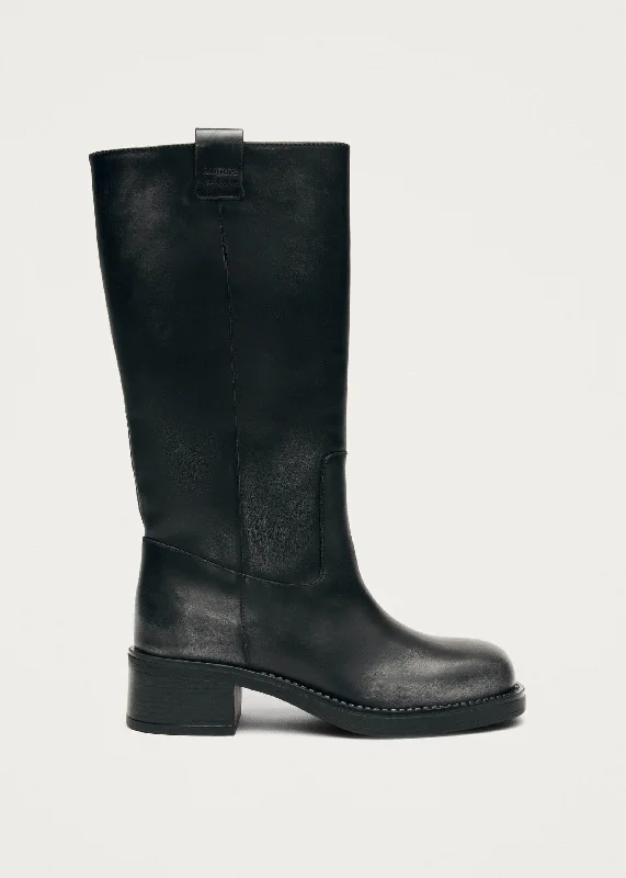 Daily Sneakers Sajan Black Leather Boots