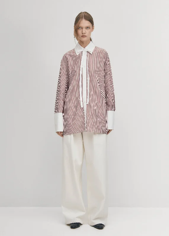 Fashionable Slip-Ons Sempe Red Stripes Shirt
