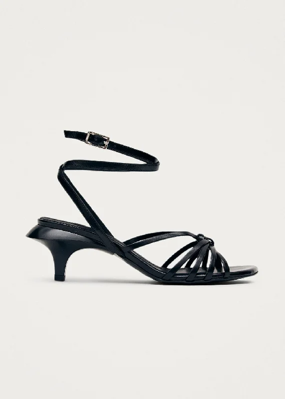 Elegant Footwear Soleia Black Leather Sandals