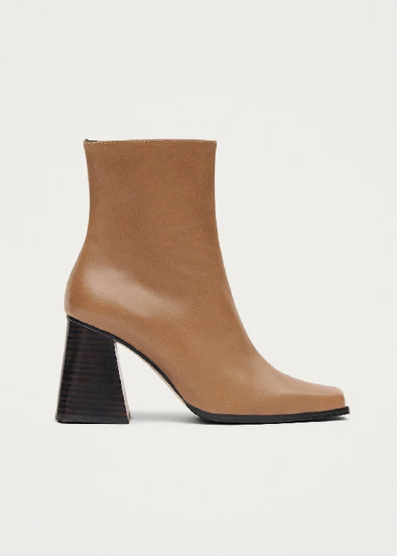 Cushion Sole Shoes South Bicolor Camel Beige Leather Ankle Boots