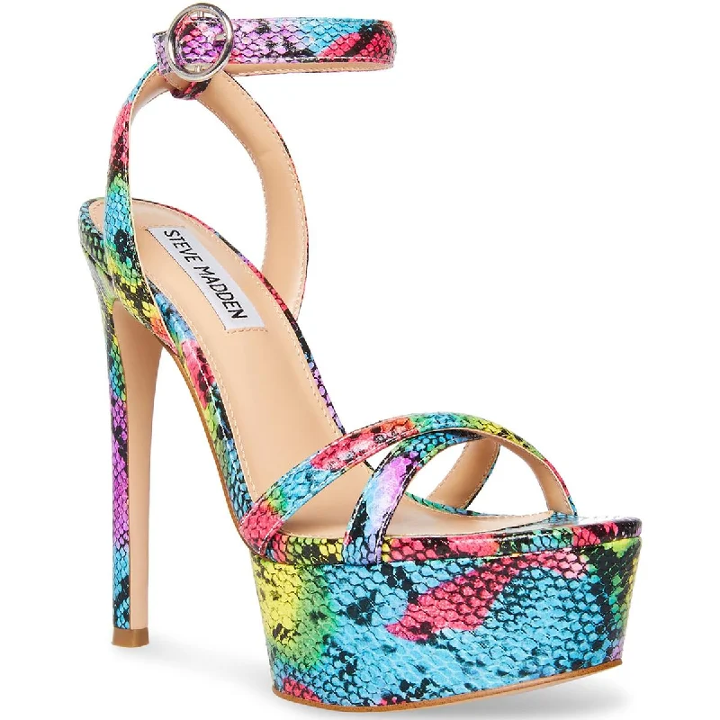 Affordable Boots Steve Madden Womens Marciana Criss-Cross Front Ankle Strap Platform Sandals