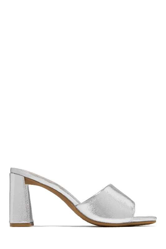Walking Sneakers Sylva Block Heel Mules - Silver