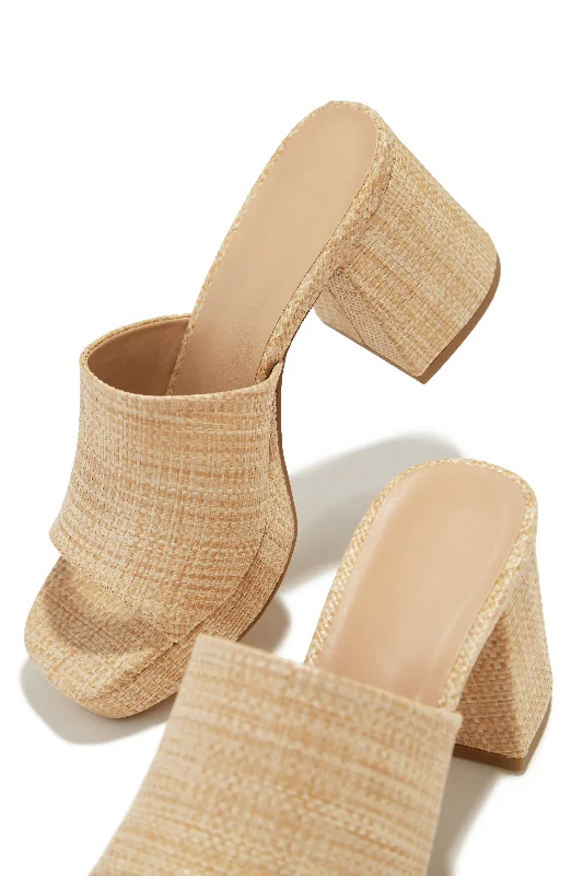 Ultra-Fashion Sneakers Weekend Getaway Platform Block Heel Mules - Natural