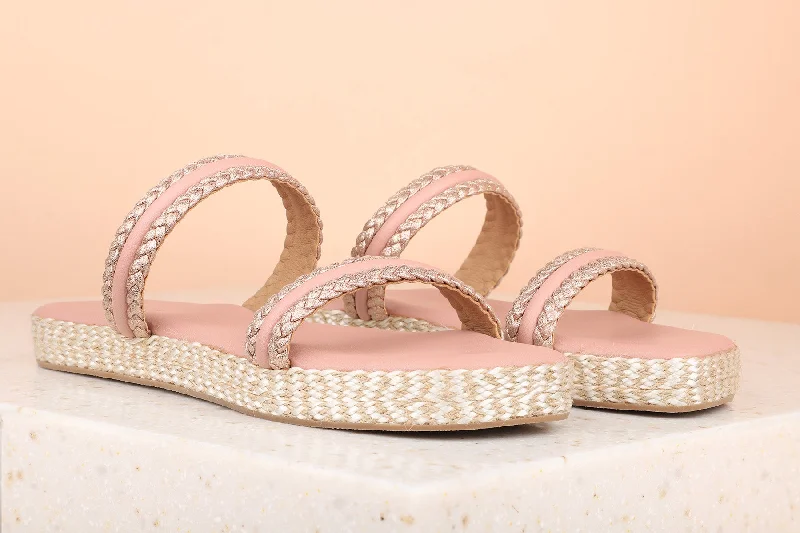 Ventilated Footwear Women Peach Wedge Heels