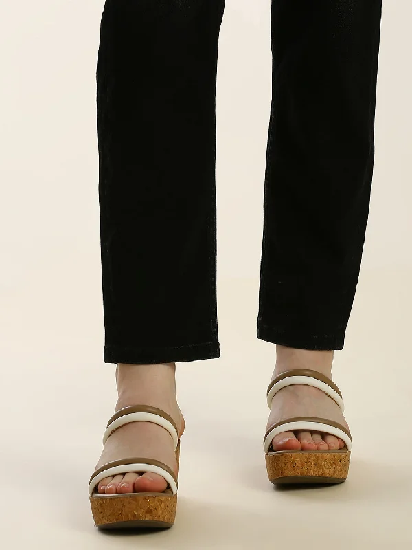 Chic Footwear Womens Beige Casual Open toe Wedges Sandals