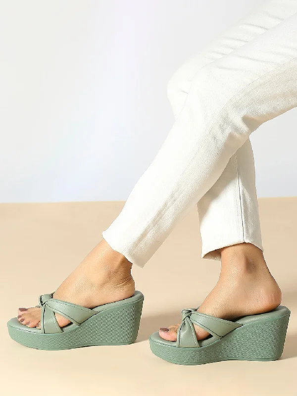 Stylish Comfort Shoes Womens Green Casual Open toe Wedges Sandals