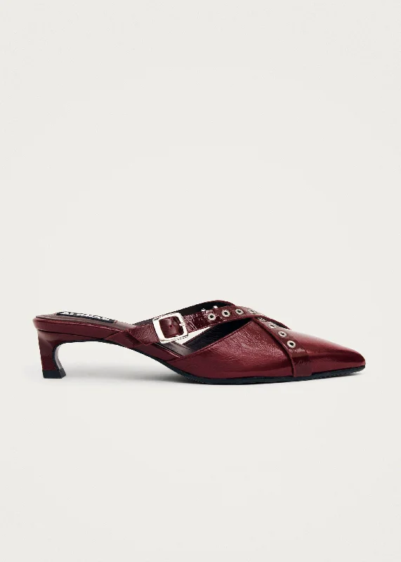 Stylish Loafers Zyra Onix Burgundy Leather Mules
