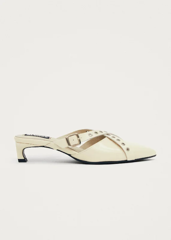 Arch Support Shoes Zyra Onix Cream Leather Mules