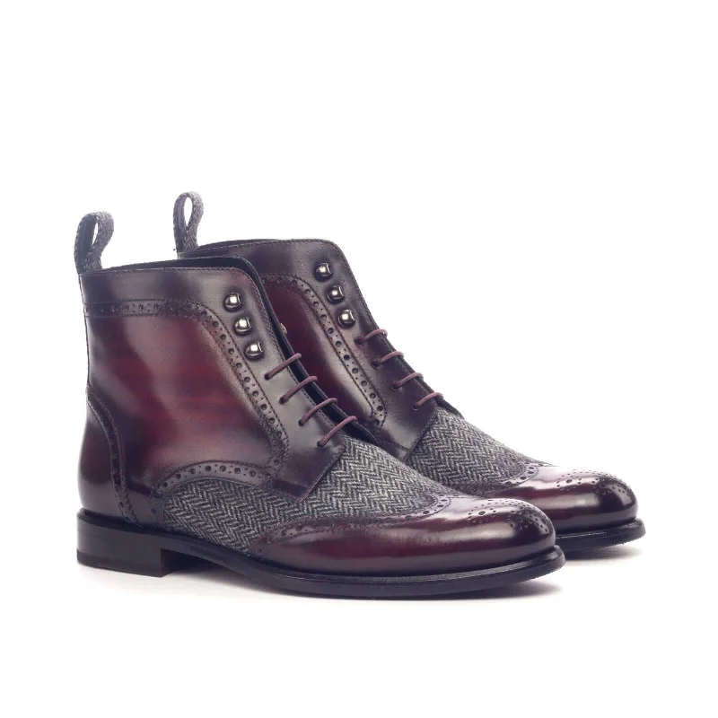 Flexible Shoes Aliya Ladies Patina Military Brogue Boots