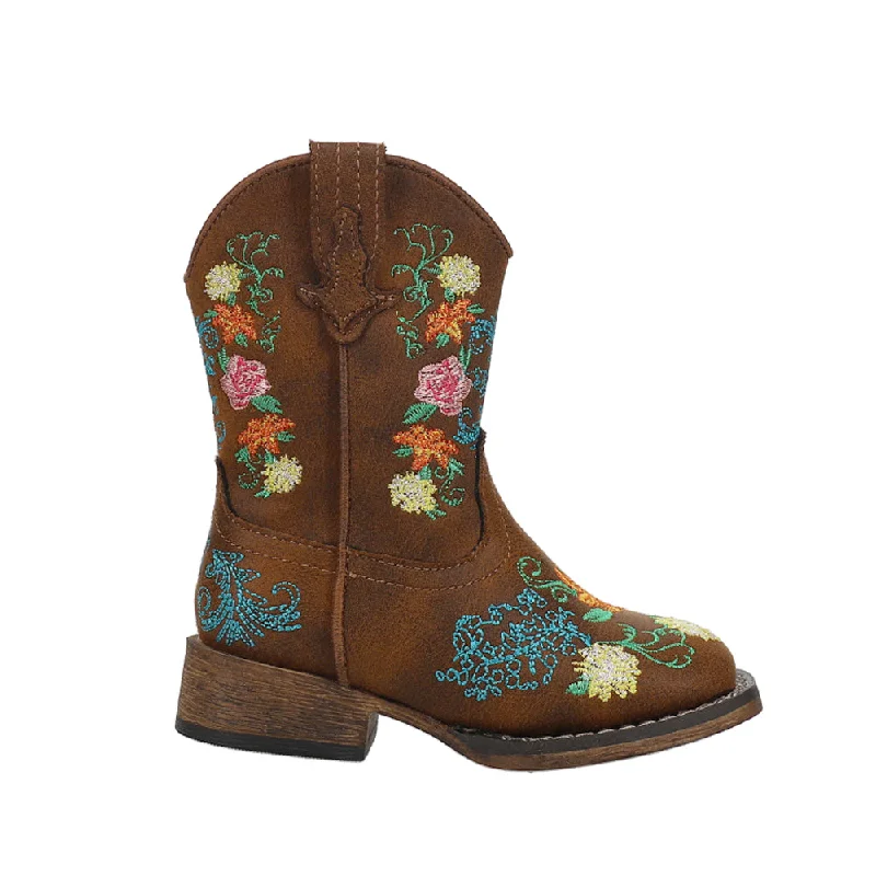 Fashion Shoes Bailey Floral Square Toe Cowboy Boots (Toddler)