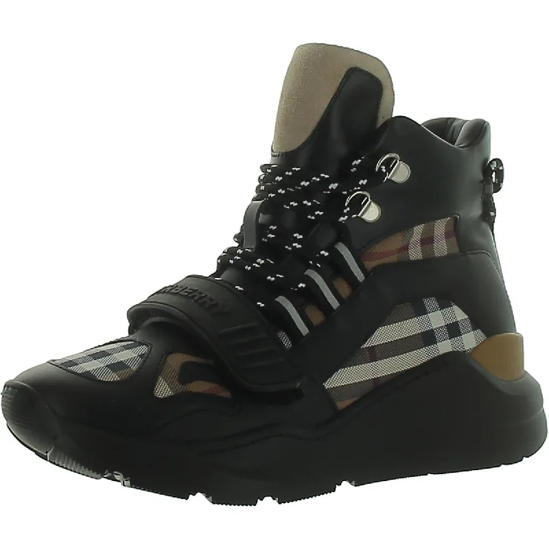 Padded Insole Shoes Burberry Womens Ramsey Chunky Adjustable High-Top Sneakers