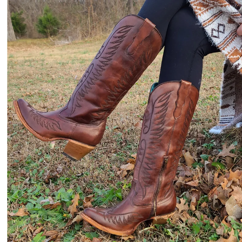 Smooth Leather Shoes Corral Cognac Tall Boots