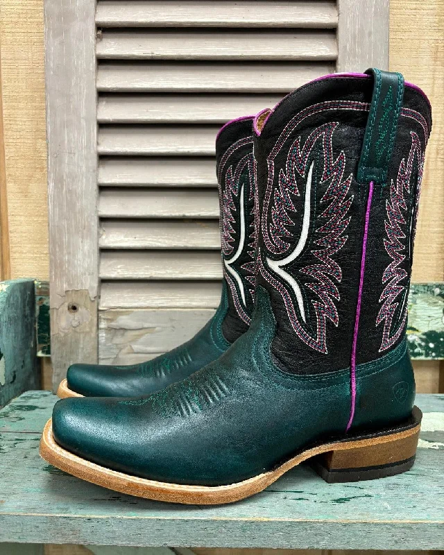 Trendy Footwear Ariat Women's Futurity Colt Ancient Turquoise & Luxe Black Cowgirl Boots 10051019