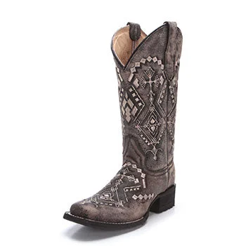 Water-Resistant Sneakers Women's Grey Aztec Square Toe Boots