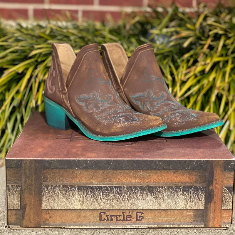 Wear-Resistant Sneakers Corral Brown and Turquoise Booties