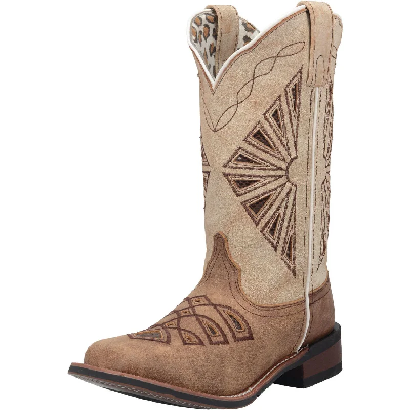 Urban Running Shoes Women's Brown and White Square Toe Boot