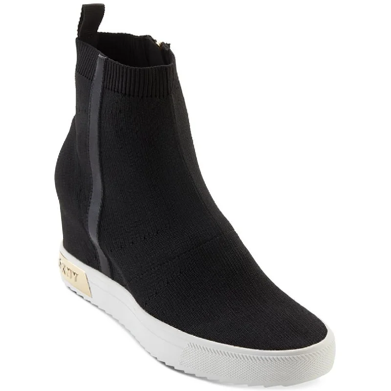 Affordable Loafers DKNY Womens Cali Wedge Sneaker Knit Zip Up Casual and Fashion Sneakers