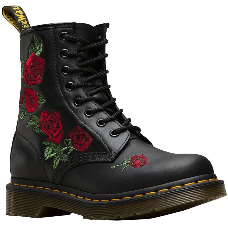 Cushioning Sneakers 1460 Vonda Floral Rose Leather Women's Ankle Boots
