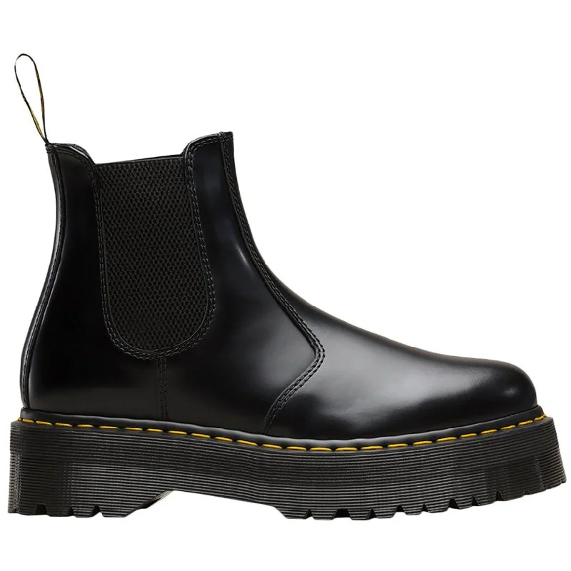 Trendy Walking Shoes 2976 Quad Smooth Leather Unisex Platform Chelsea Boots