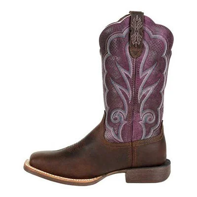 Stylish Comfort Shoes Durango Brown and Plum Lady Rebel Pro Ventilated Boots