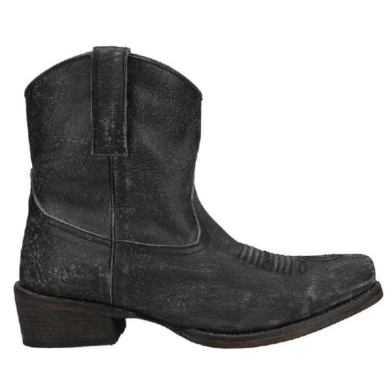 High-Quality Footwear Dusty Distressed Snip Toe Cowboy Booties