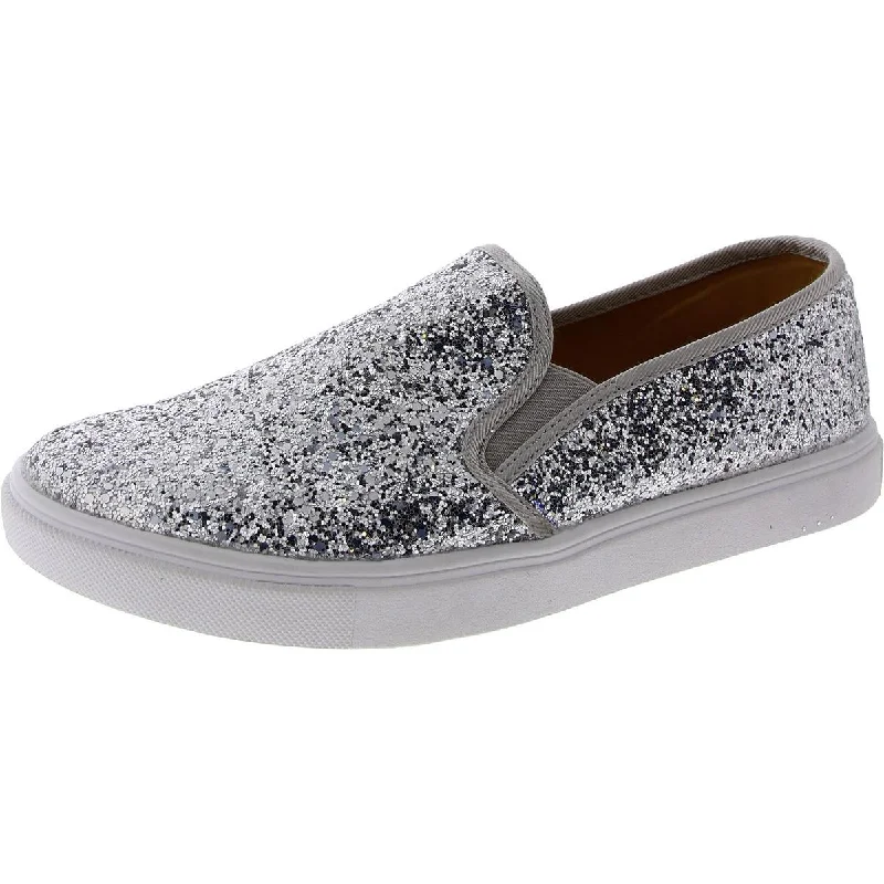 Air Cushion Sneakers Feversole Womens Glitter Lifestyle Slip-On Sneakers