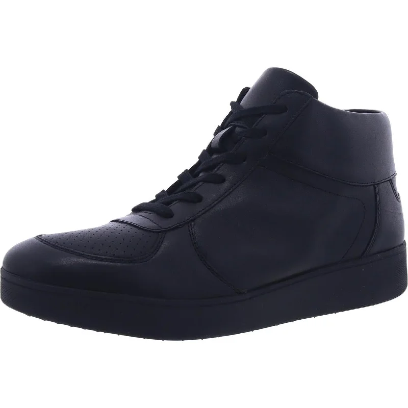Long-Lasting Shoes Fitflop Womens RALLY MID-TOP Leather Lace Up High-Top Sneakers