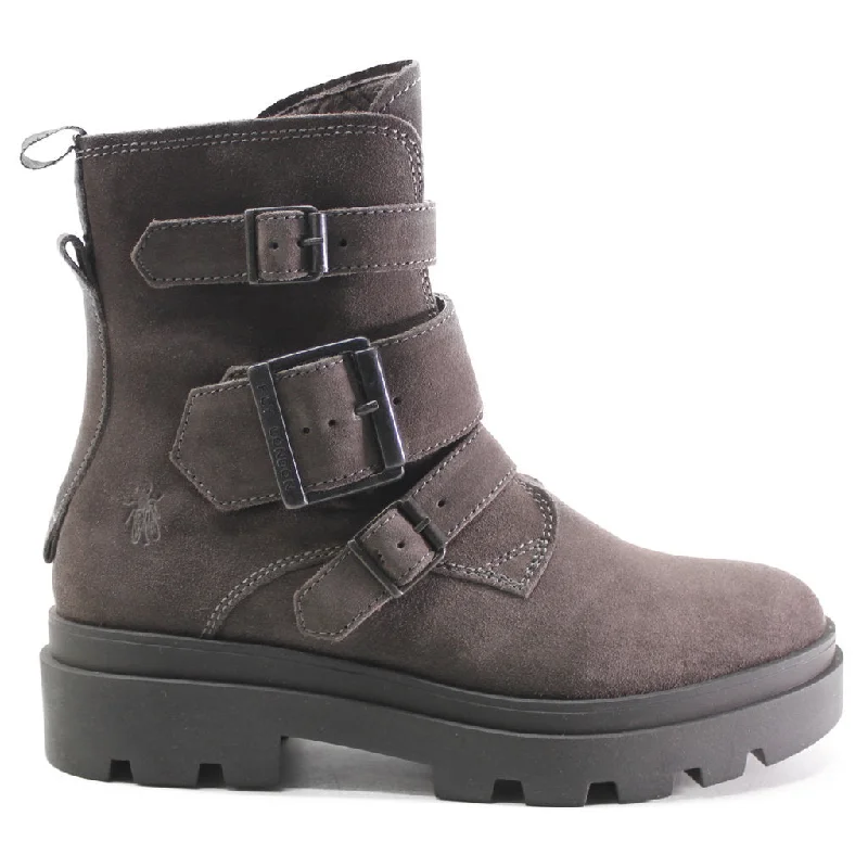 Soft Sole Sneakers Jeda817Fly Suede Women's Buckle Ankle  Boots