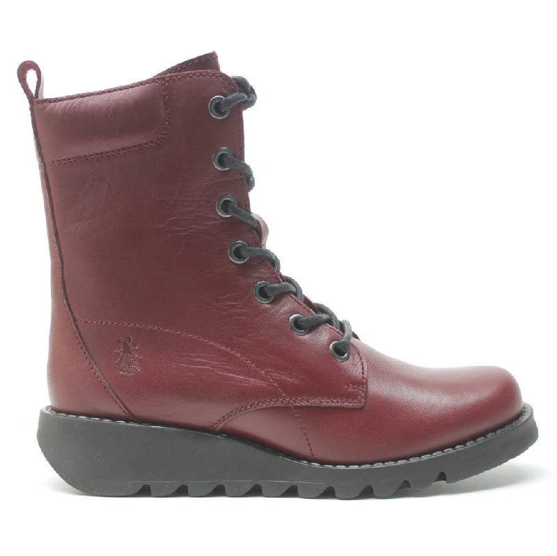 Cozy Slip-Ons Silf015Fly Leather Women's Wedge Ankle Boots