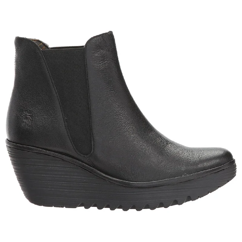 Lightweight Breathable Shoes Yoss Mousse Leather Women's Wedge Heel Chelsea Boots
