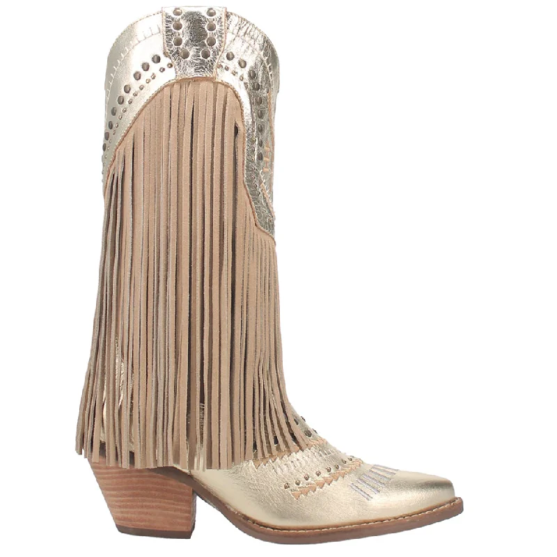 Chic Sneakers Gypsy Studded Fringe Metallic Snip Toe Cowboy Boots