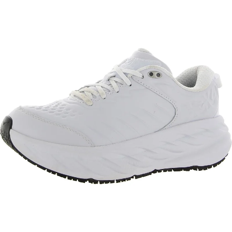 Sleek Sneakers Hoka One One Womens Bondi SR Leather Slip Resistant Running & Training Shoes Sleek Sneakers Hoka One One Womens Bondi SR Leather Slip Resistant Running & Training Shoes