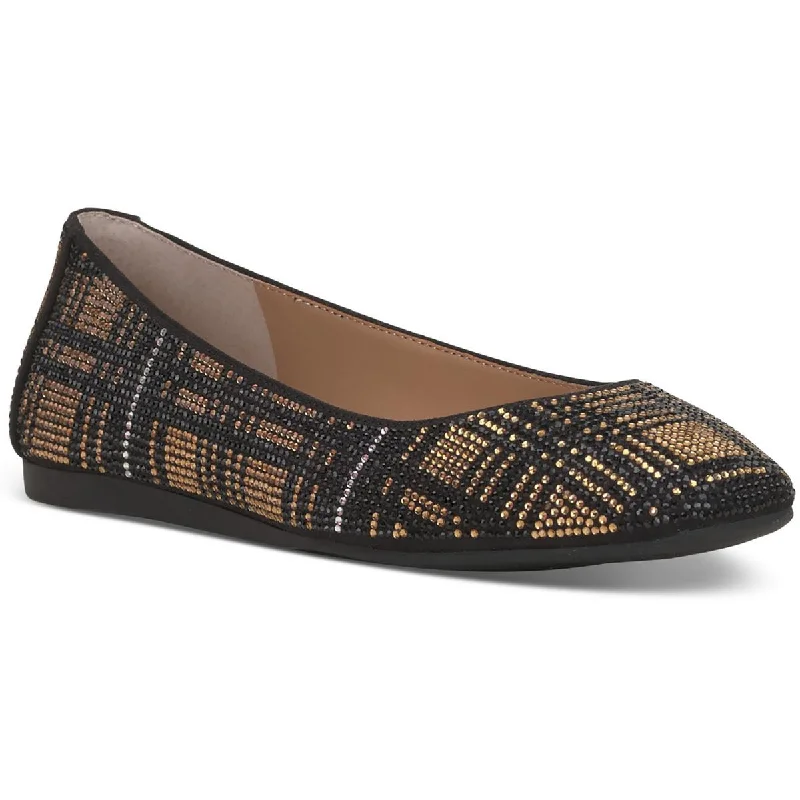 Stylish Everyday Shoes INC Womens JUNEY 4 Rhinestones Square toe Ballet Flats