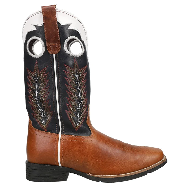 Fashion Comfort Shoes James Tooled-Inlay Square Toe Cowboy Boots